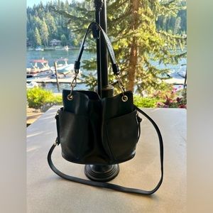 Steve Madden Black Gold Studded Handbag Purse Two Straps